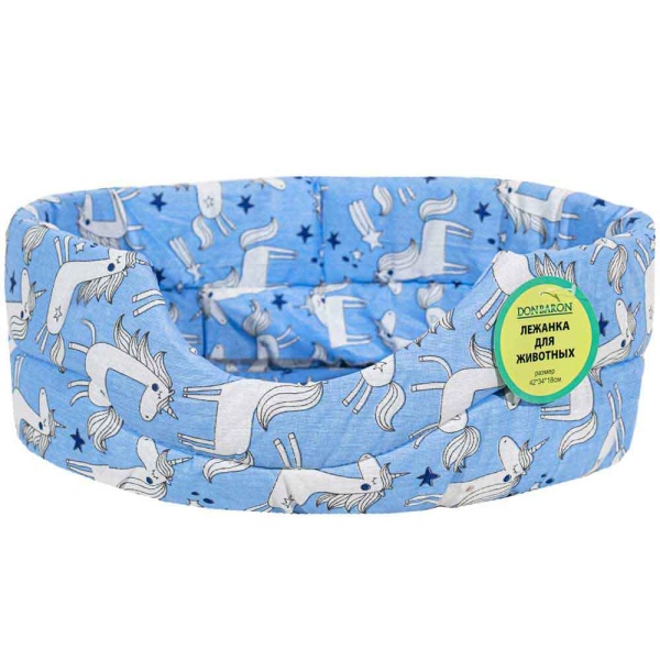 Лежанка овальная стеганая поролоновая хлопок ЗОО МИКС 42*34*18см/DONBARON Лежанка овальная стеганая поролоновая хлопок ЗОО МИКС 42*34*18см/DONBARON