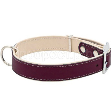 Ошейник кожа 25мм BEST двойной с подворотом 31-41см бордовый/10225400-22/Каскад Ошейник кожа 25мм BEST двойной с подворотом 31-41см бордовый/10225400-22/Каскад